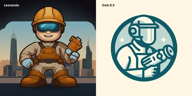 Comparison of Leonardo AI vs DALL-E 3 for logo design