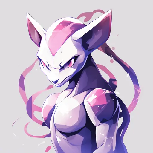 MewTwo Pokemon image created with Midjourney.