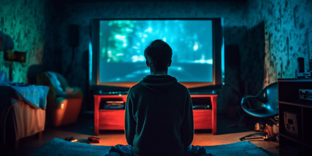 Watching a movie Midjourney Image
