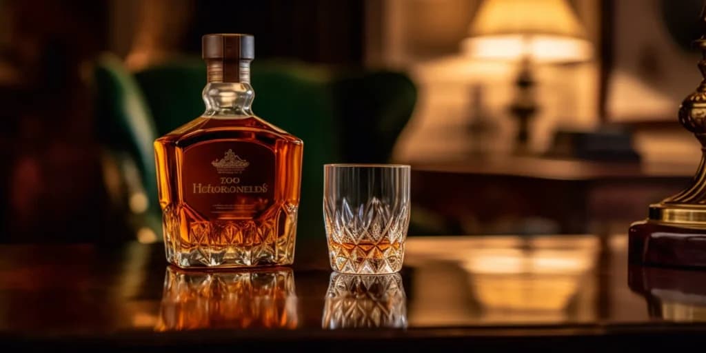 Midjourney generated image of professional scotch whiskey and a glass
