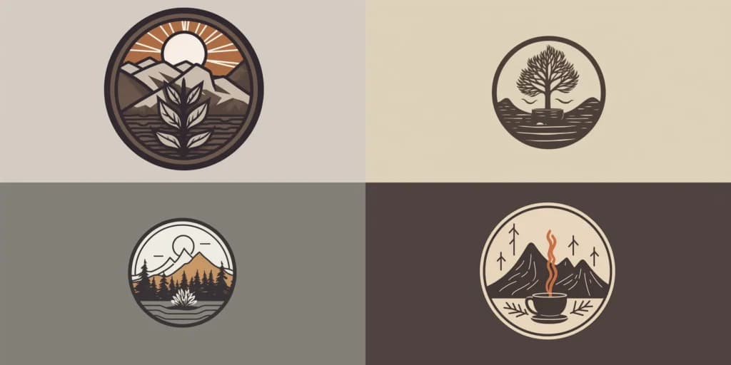An emblem logo for a rustic coffee company created in midjourney